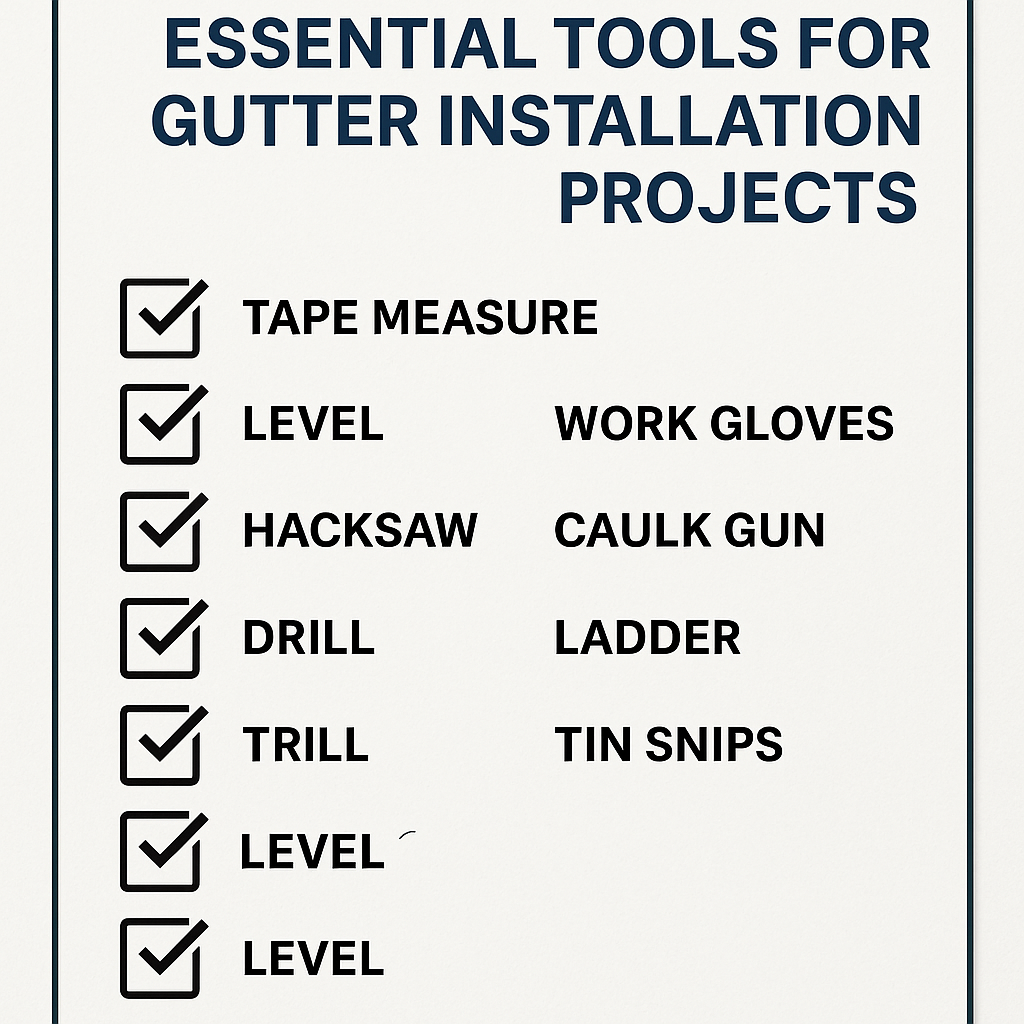 Guttering Tools Check List