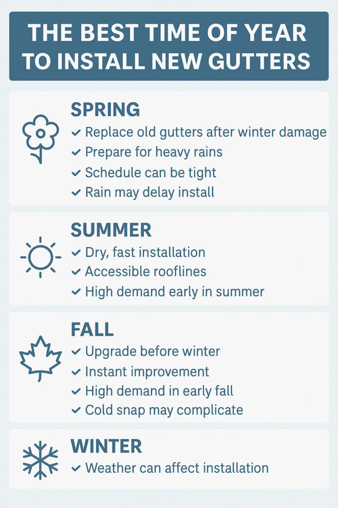 Best time of year to fit rain gutters